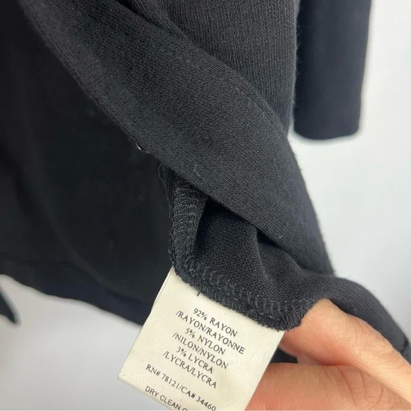 Eileen Fisher Size Small Black 3/4 Sleeve Hook Button Closure Cardigan BLSB - Picture 4 of 6